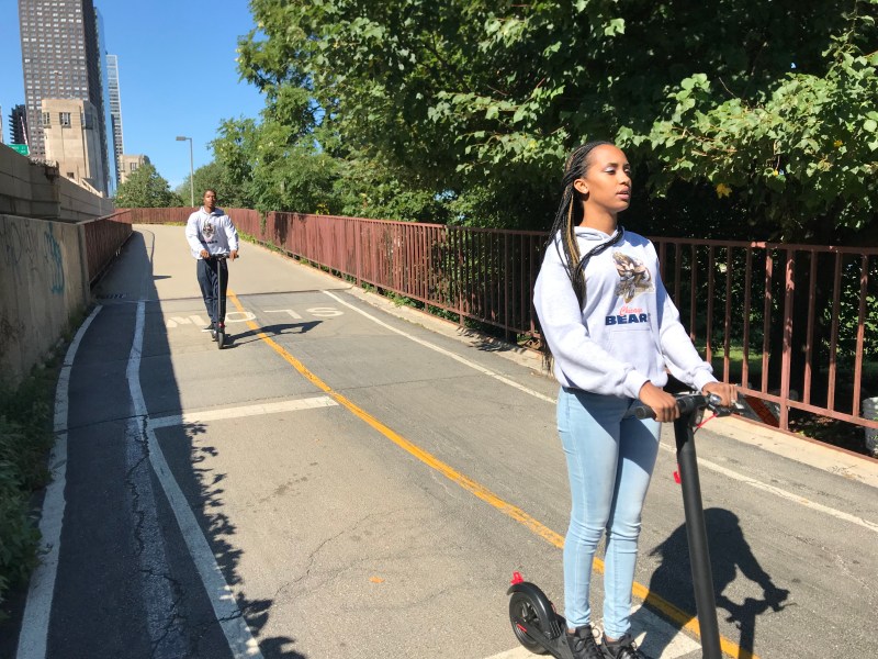 Scooter riders on the Lakefront Trail (not part of the pilot.) Photo: John Greenfield