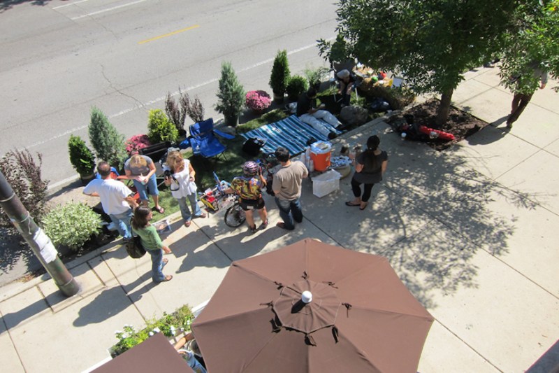 A previous PARK(ing) Day installation by Moss Design near Addison and Southport in Lakeview.