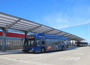 A Pace bus at the 95th Street Red Line station. Photo: Jeff Zoline