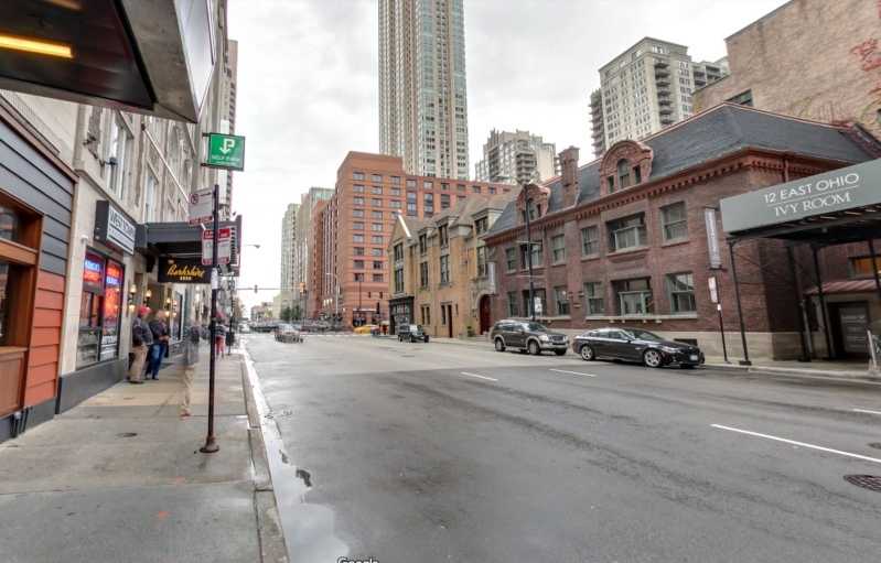The 100 East block of Ohio Street where a hit-and-run driver fatally struck Ismael Montez Maldonado early Monday. Image: Google Maps