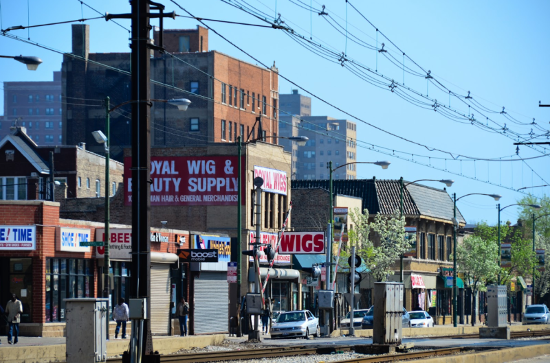 71st Street with Metra Electric Line in the foreground. Photo: Eric Allix Rogers