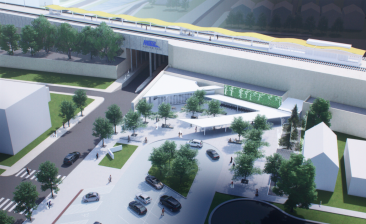 Rendering of the Auburn Park Metra Station Rendering. Image: Metra, edited by David Zegeye