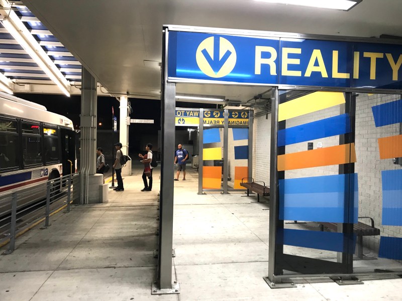 At the hearing, a customer praised the rehab of the Jefferson Park Transit Center, including these groovy new bus shelters. Photo: John Greenfield