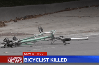 The bike from today's crash. Image: CBS Chicago