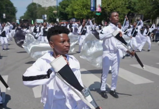 Trayvion West, left. Image: South Shore Drill Team