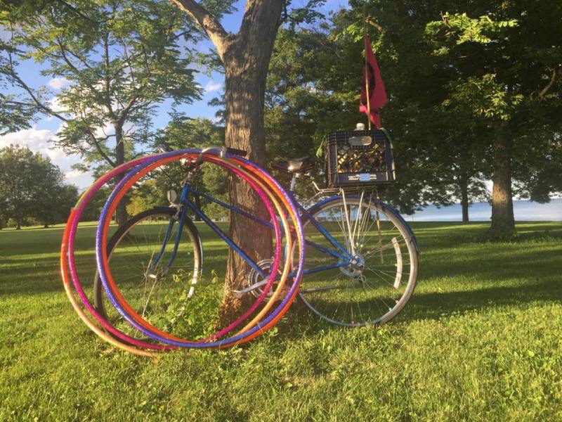 Courtney Cobb's bike and hoops at the Chicago lakefront. Photo: Courtney Cobbs