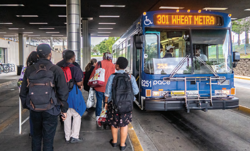 As it stands, it's cheaper to buy a month of parking at many Metra stations than it is to buy a pass that let's you ride Pace to and from the station. Active Trans wants to change that. Photo: Active Trans