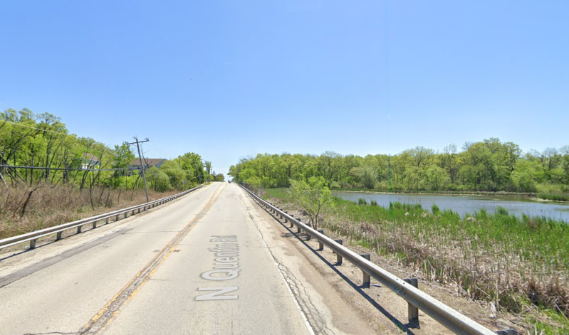 Quentin Road in the Dee Grove Forest Preserve. Image: Google Maps