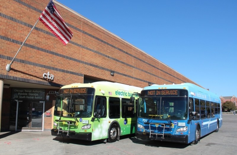 CTA 700-series buses -- the system's first all-electric vehicles. Photo: CTA