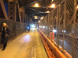 The temporary protected bike/ped path on Lower LSD. Photo: John Greenfield