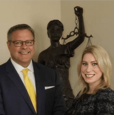 Attorneys Thomas Glasgow and Stephanie Olsson.