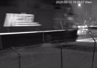 Still from surveillance camera footage just before the impact.