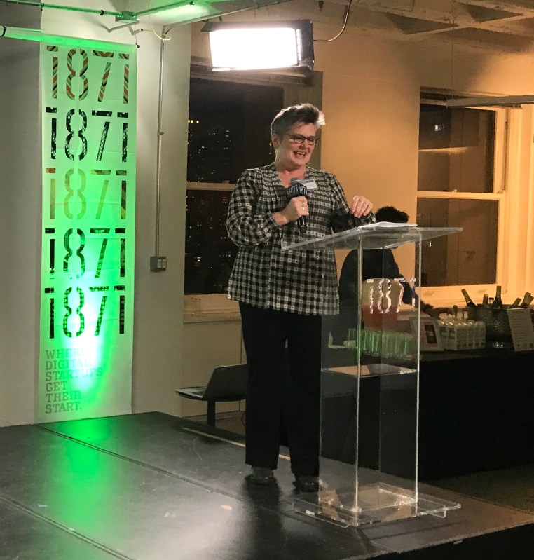 Outgoing Active Trans interim director Melody Geraci announces the group's big goals at last week's awards ceremony. Photo: John Greenfield