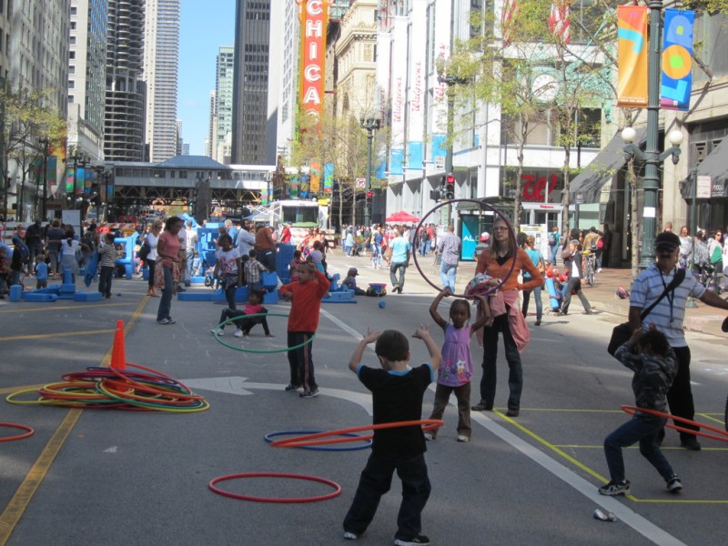 An Open Streets event on Chicago's State Street in the early 2010s. Photo: John Greenfield