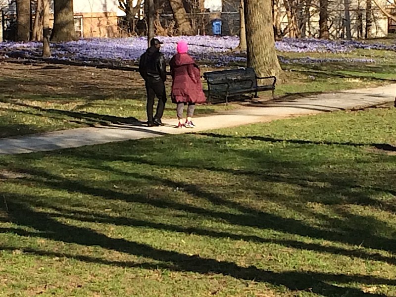 A couple walks in Avalon Park. Photo: James Porter