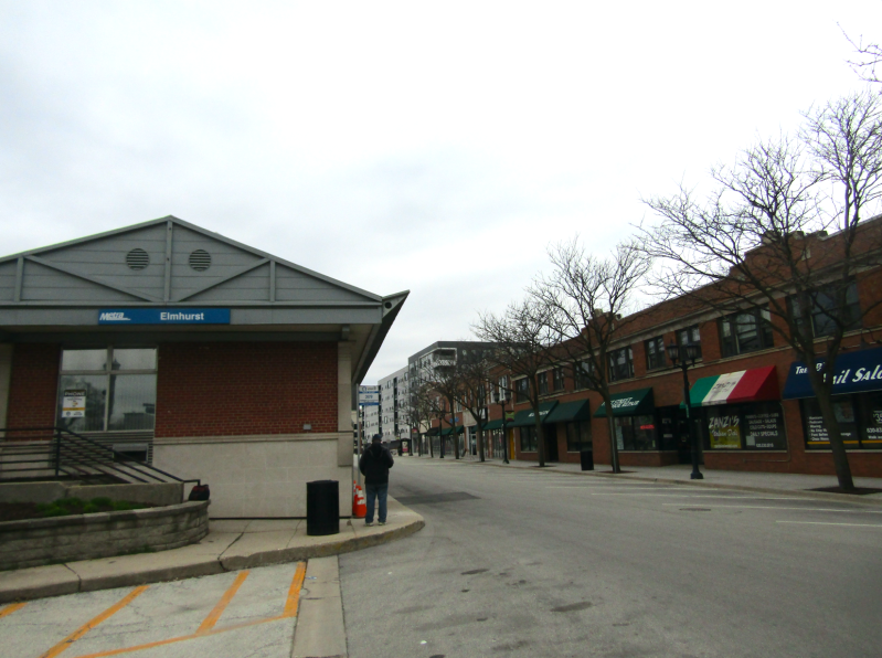 Elmhurst Metra station's current depot, which will be replaced and expanded. Photo: Igor Studenkov