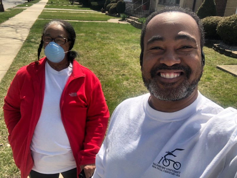 Josie Conley and her son Shawn, who helps lead the Major Taylor Cycling Club of Chicago. Photo: Shawn Conley