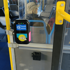 A rear-door fare card reader. Photo: CTA