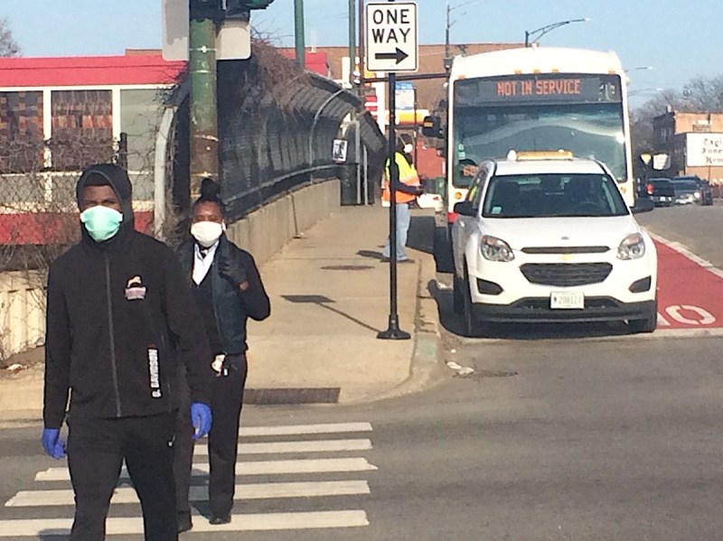 The 79th Street Red Line station. Crowding on the #79 bus has been an issue during the pandemic. Photo: James Porter