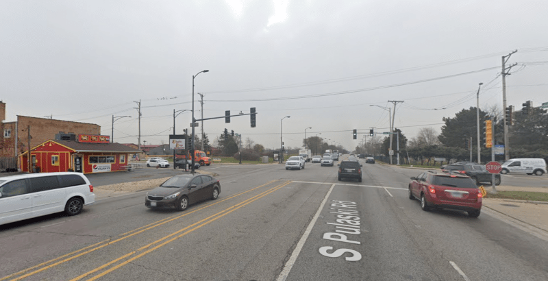 The intersection of 111th and Pulaski. Image: Google Maps