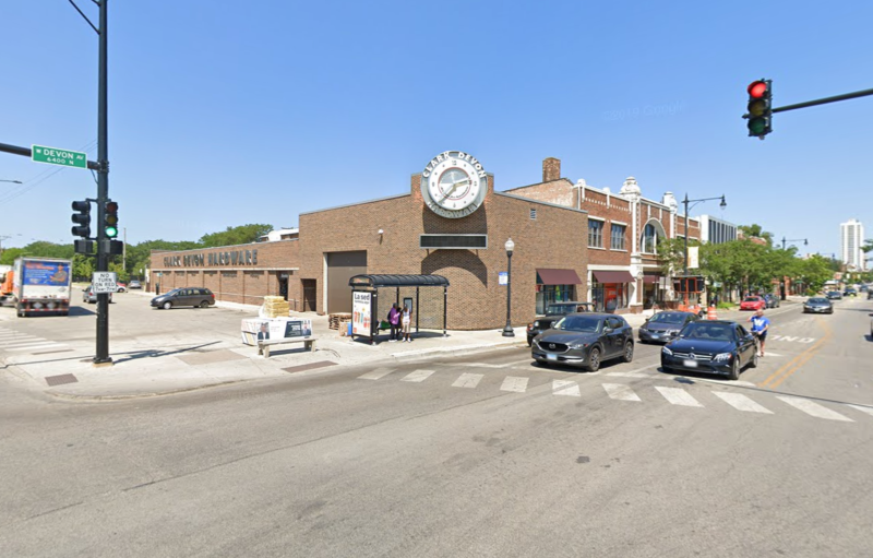 Clark Devon Hardware, at the northeast corner of the intersection. Image: Google Maps