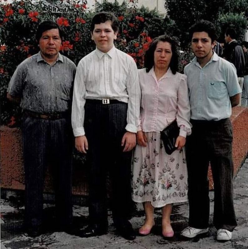 Little Village crash victim Jose Almanza, Oliver Jose Almanza, Maria Ruiz, and Sergio Almanza in their hometown of Salamanca, Mexico.