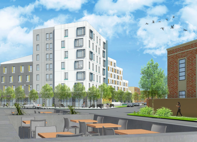 Rendering of the all-affordable TOD.