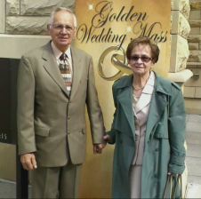 Kopec and his wife Jozefa celebrating their 50th wedding anniversary.