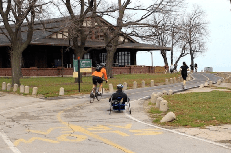 A person using a wheelchair on the Lakefront Trail near Fullerton Avenue a few years ago. Photo: Michelle Stenzel