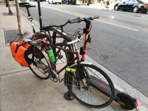 Bikes sharing a rack with scooters: minor inconvenience or major headache? Photo: John Greenfield