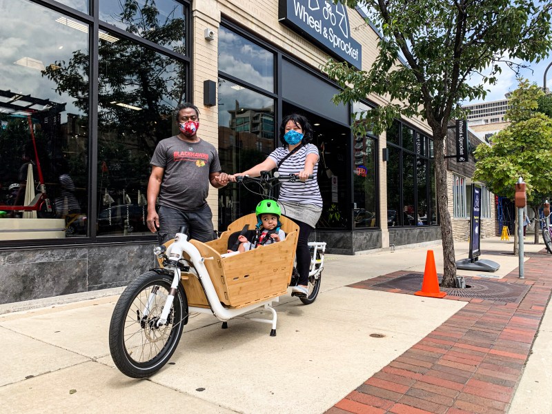Christine and her family on New Bike Day.
Photo Courtesy of Wheel & Sprocket