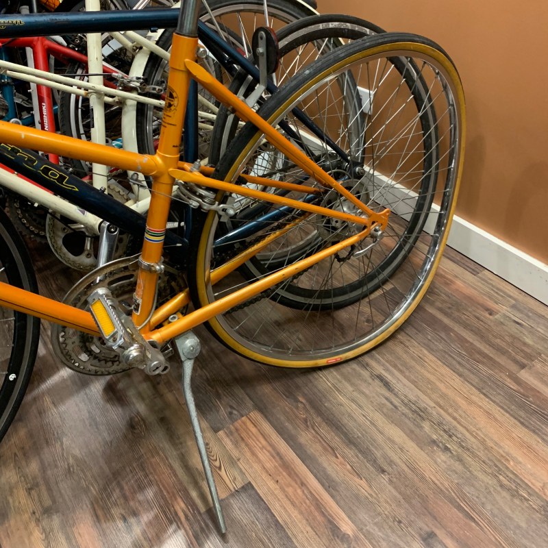A protester's bike with a bent wheel the 35th Ward office. Photo: 35th Ward