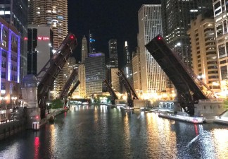 Opened drawbridges limiting entrance and egress to and from the Loop during the George Floyd protests. Photo: John Greenfield