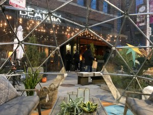 The view from inside one of the Fulton Street domes. Photo: John Greenfield