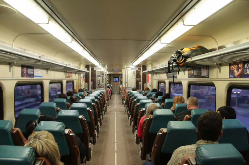 A South Shore Line car during non-pandemic times. Photo: Jeff Zoline