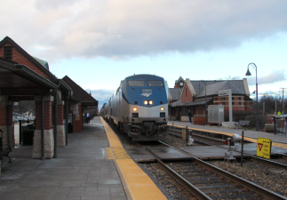 An Empire Builder train in Glenview. Photo: Jeff Zoline