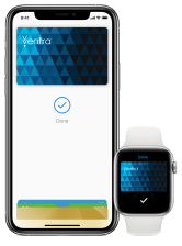 The Ventra Card on iPhone and iWatch.
