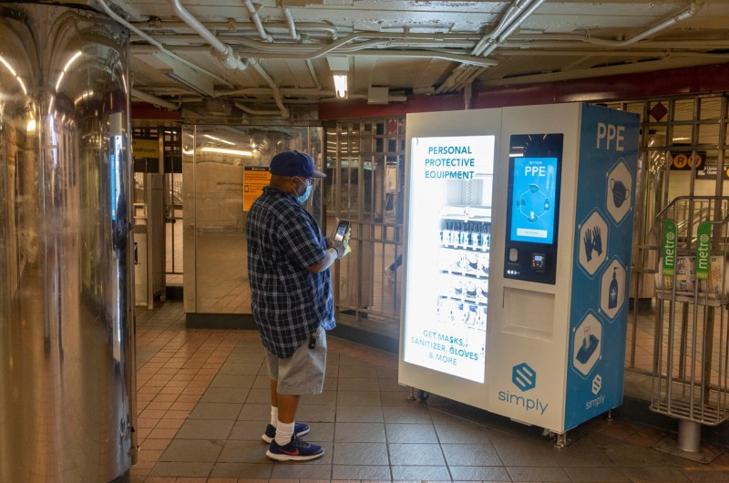 A Canteen PPE vending machine in the MTA. Photo Taidgh Barron, New York Post
