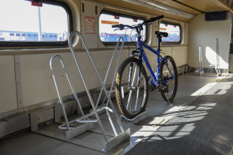 The outside of the new bike car.