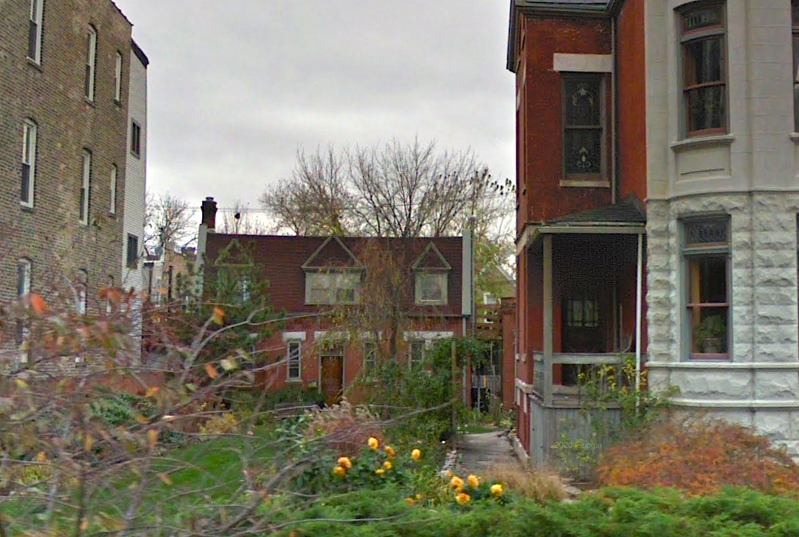 A Humboldt Park backyard house John lived in years ago, nicknamed the Gnome Home. Image: Google Maps