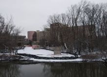 The new bike/ped bridge connecting Bryn Mawr Avenue in Rosemont to the Trail is taking shape. Photo: Jared Kachelmeyer