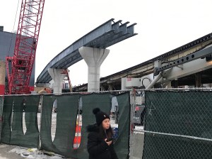 Work on the Belmont Flyover, photographed earlier this week, seems to be coming along nicely. Photo: John Greenfield