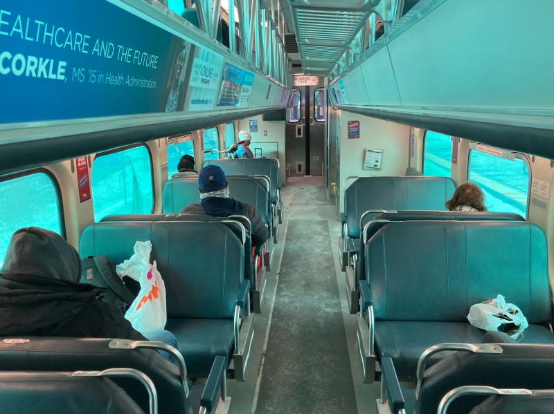 Onboard a Union Pacific North line train today. Photo: John Greenfield