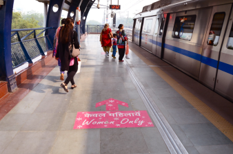 A women-only car in New Dehli, India. Photo: Jordan Worthington