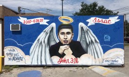 Mural honoring Issac Martinez, 13, killed on his bike by an allegedly intoxicated driver last June in Ashburn. Photo: John Greenfield
