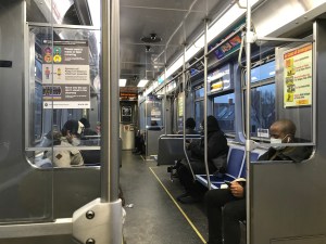 Good mask compliance on a Red Line car in late December. Photo: John Greenfield