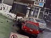 Image from security footage of the crash.