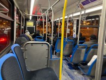 A #6 Jackson Park Express bus heads downtown. Commuting via CTA bus increased slightly last month, as winter weather made walking and biking more challenging. Photo: John Greenfield