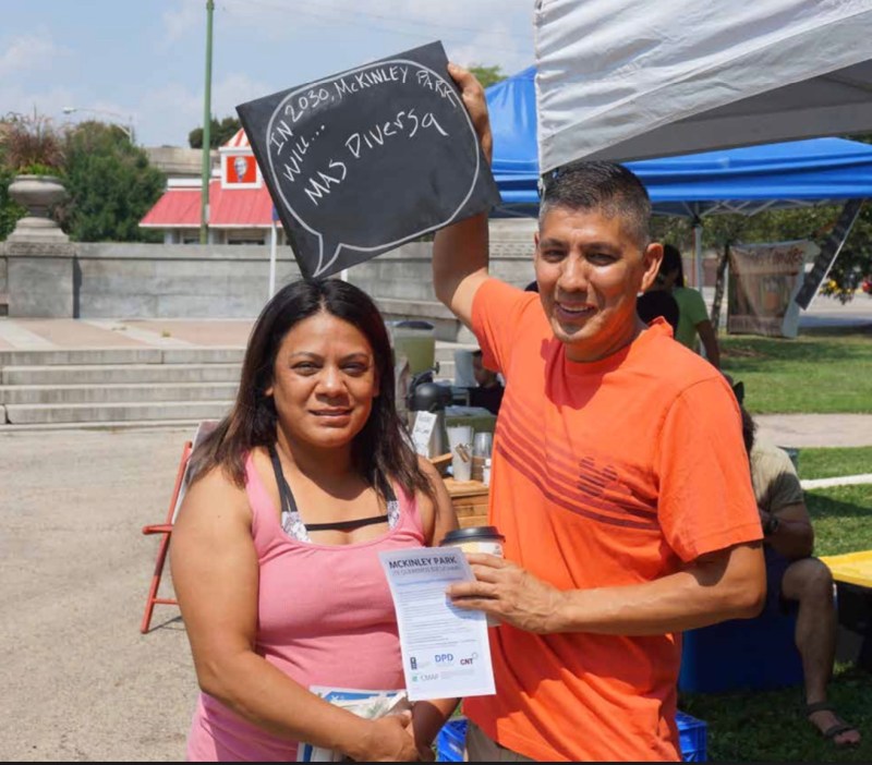 McKinley Park residents sharing what they think McKinley Park will be like in 2030 -- more diverse. Photo: CMAP