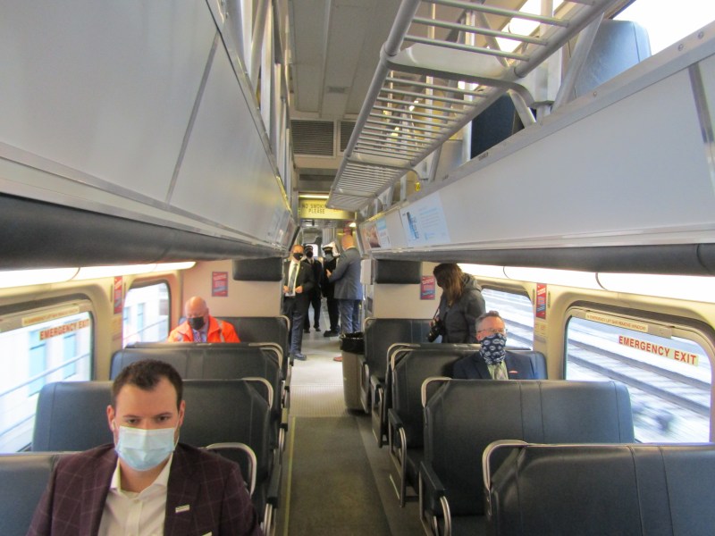 inside the special Metra express train to the 49th Street Training Center. Photo: Igor Studenkov